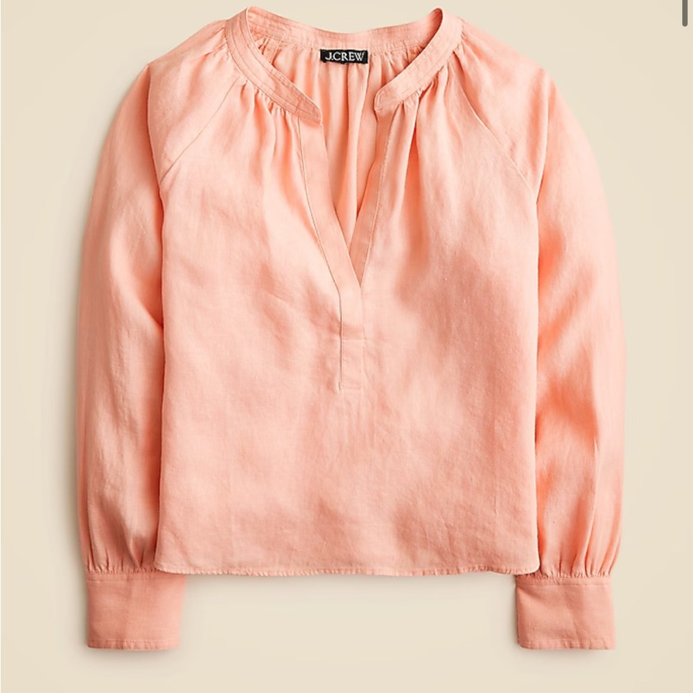 J. Crew Linen Popover Top